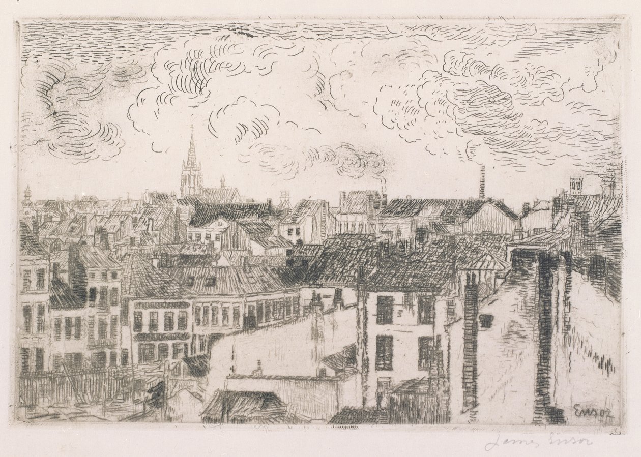 Hustaken i Oostende av James Ensor
