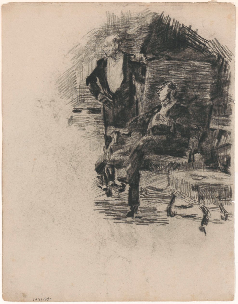 Sittande och stående herre av James Ensor