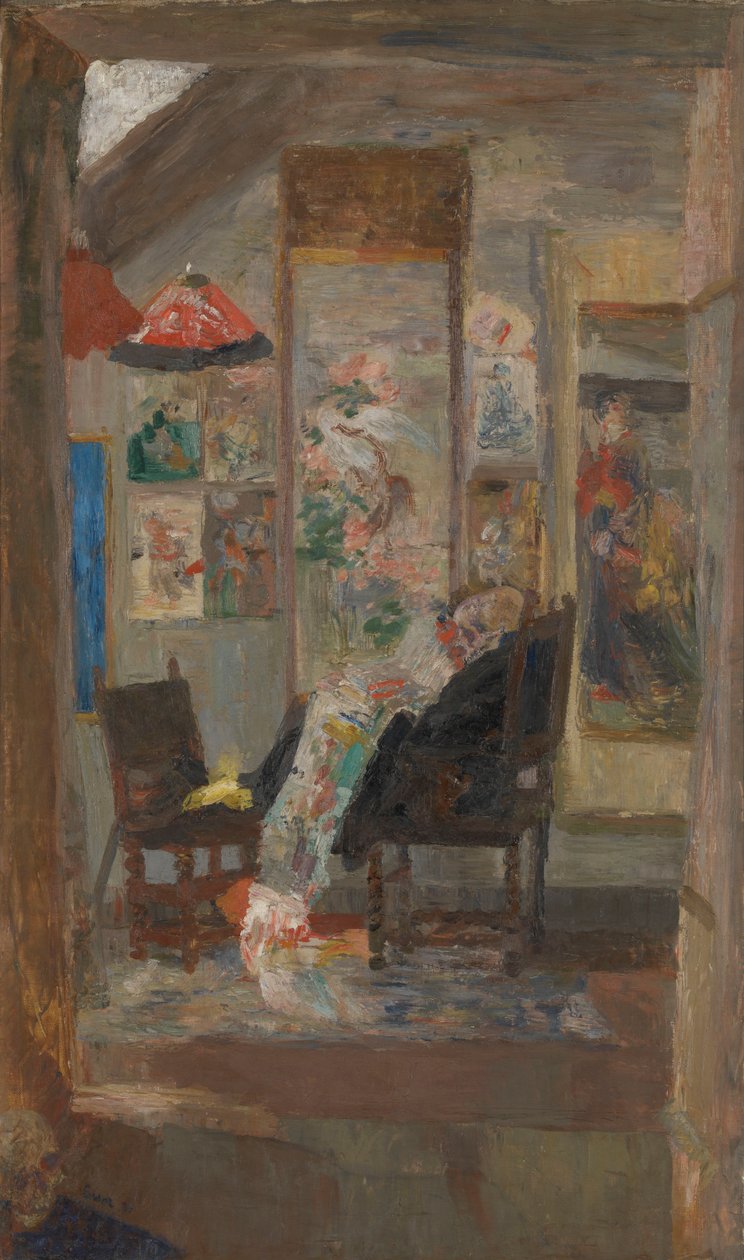 Skelet betraktar chinoiserier av James Ensor