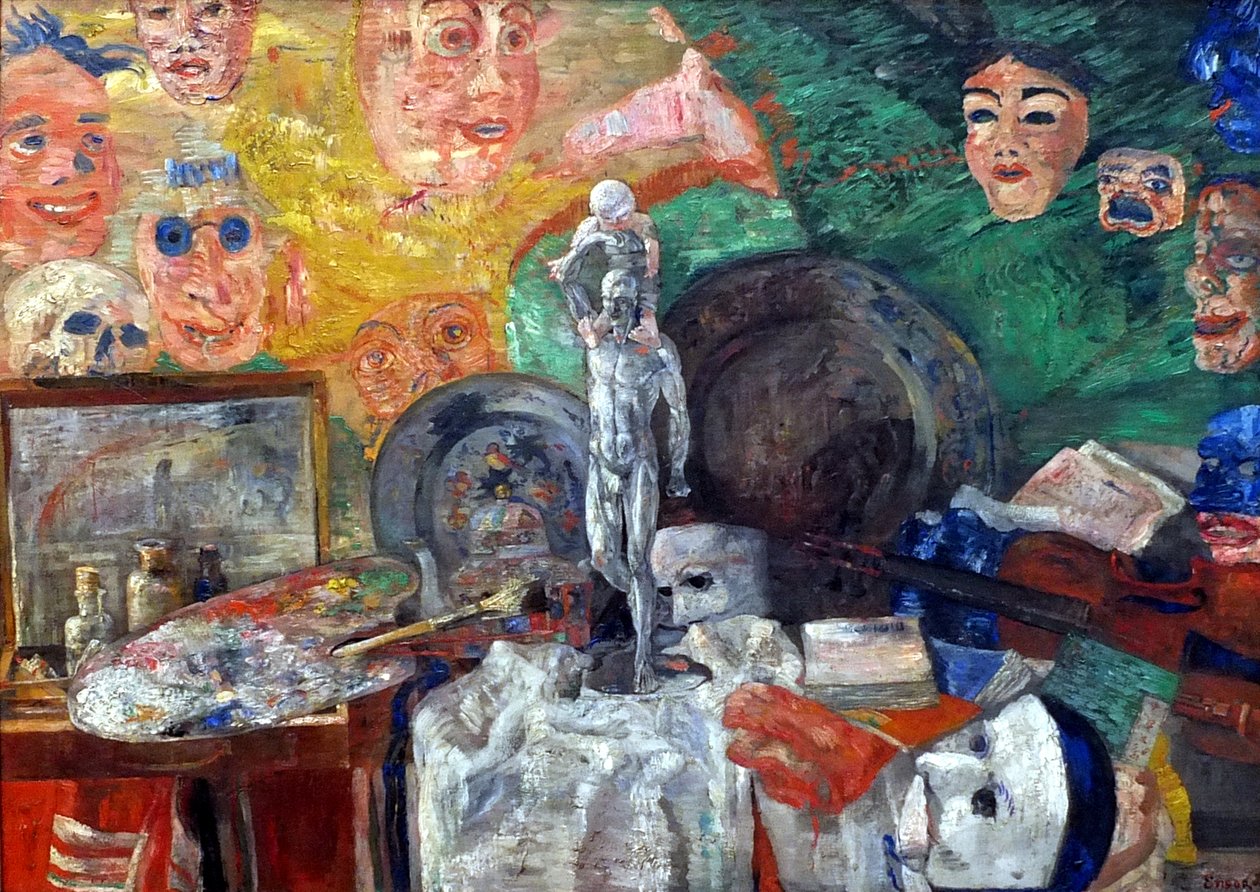 Stilleben i ateljén av James Ensor