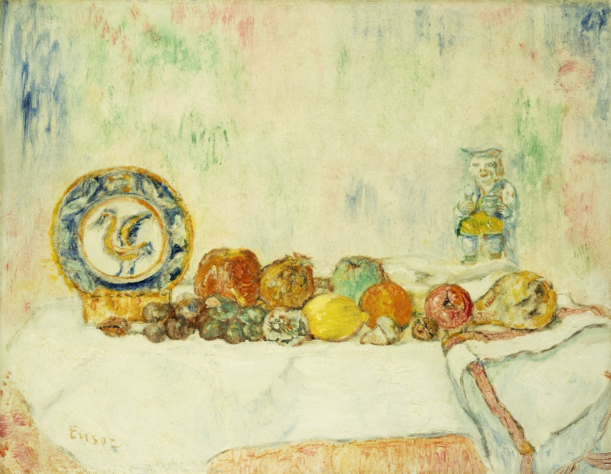 Stilleben med frukter; Nature Morte aux Fruits av James Ensor