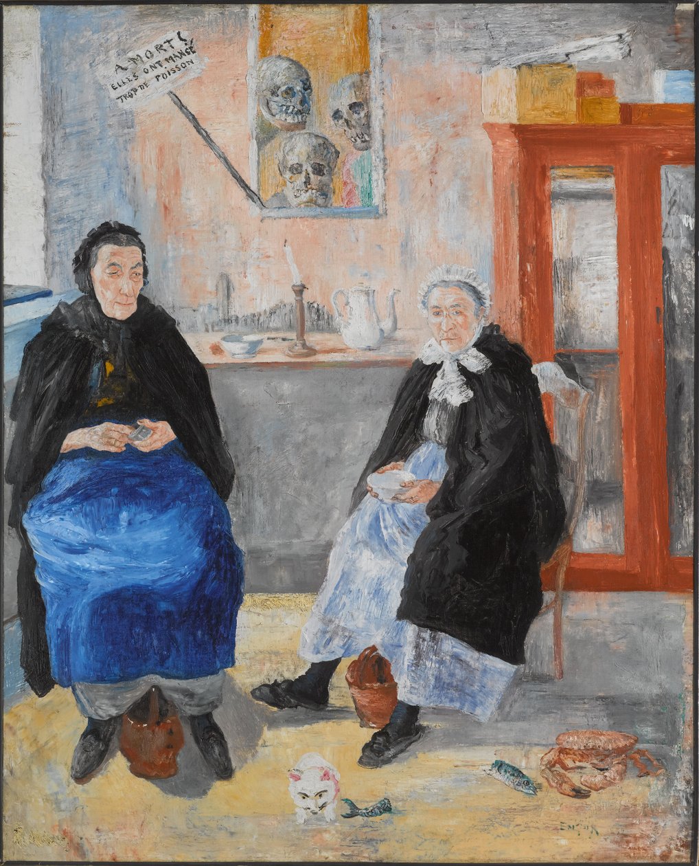 De melankoliska fiskarhustrurna av James Ensor
