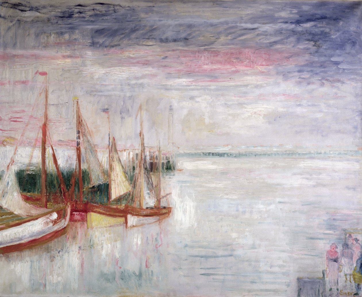 Ostendes hamn (olja på duk) av James Ensor
