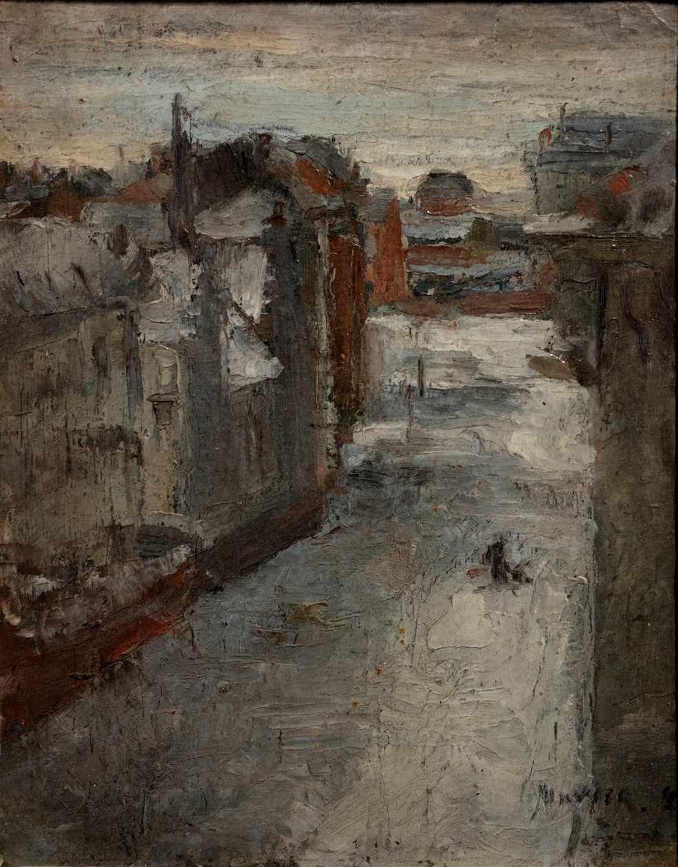 Van Iseghemlaan under snön av James Ensor