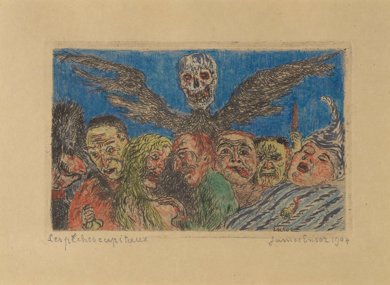 Dödssynderna behärskade av döden av James Ensor