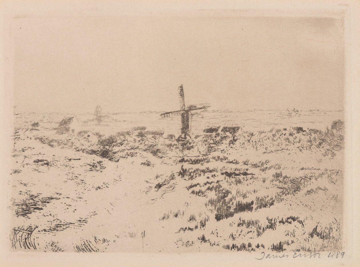 Väderkvarnen vid Mariakerke av James Ensor