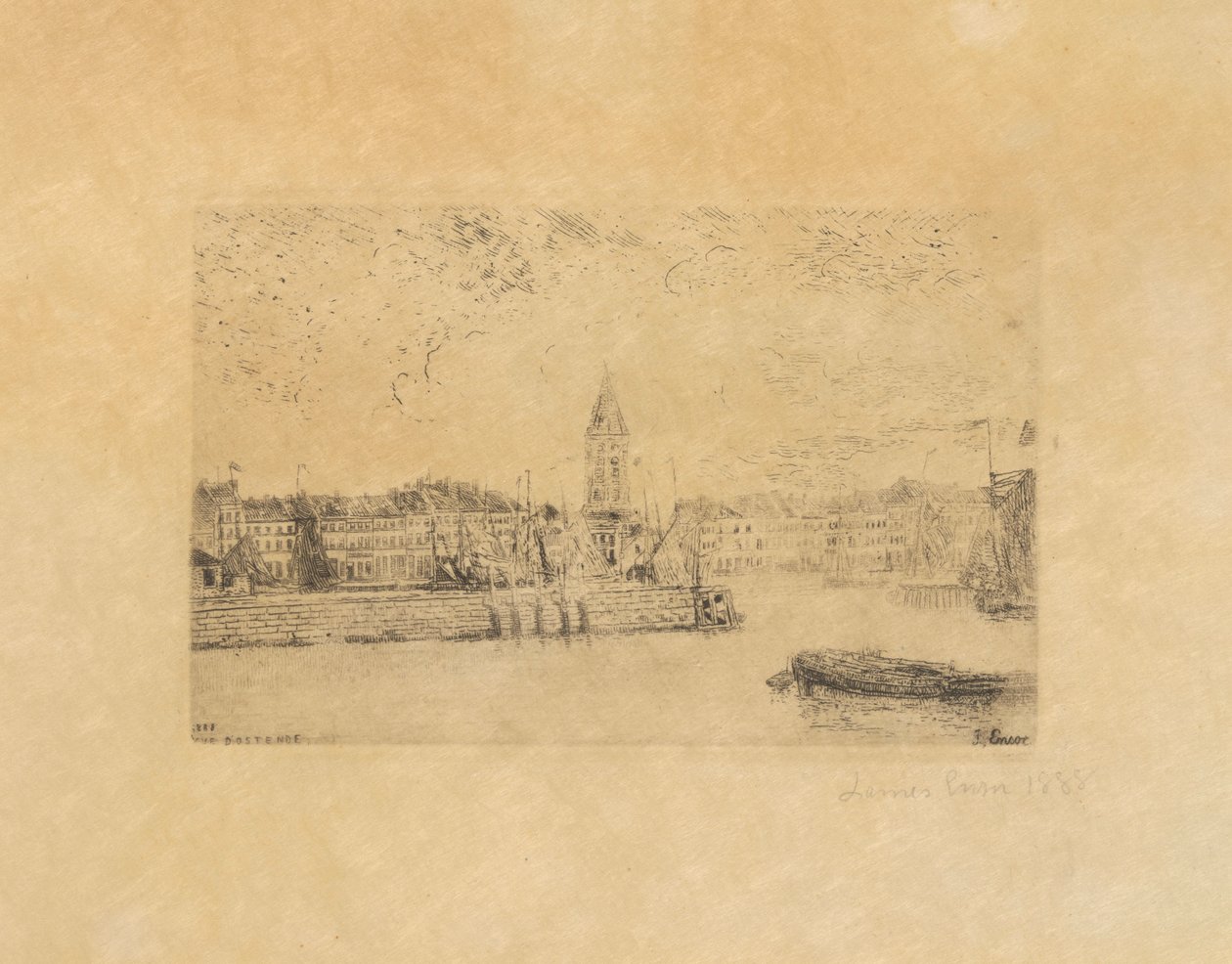 Utsikt över Oostende i öster av James Ensor