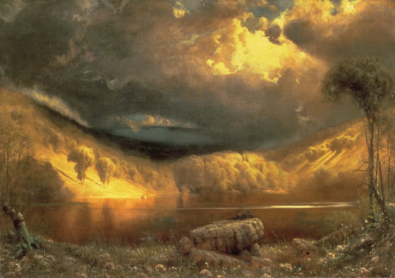 Stormig himmel ovanför Echo Lake, Vita bergen av James Fairman
