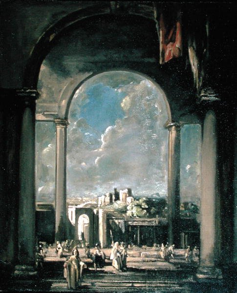 Figurer under en båge (olja på duk) av James Ferrier Pryde