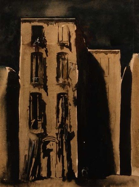 Slumen, ca 1911 (akvarell) av James Ferrier Pryde