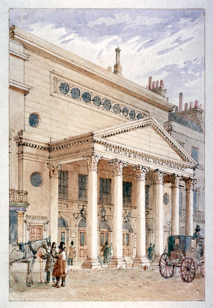 The Theatre Royal, Haymarket, Westminster, London, c1840 av James Findlay