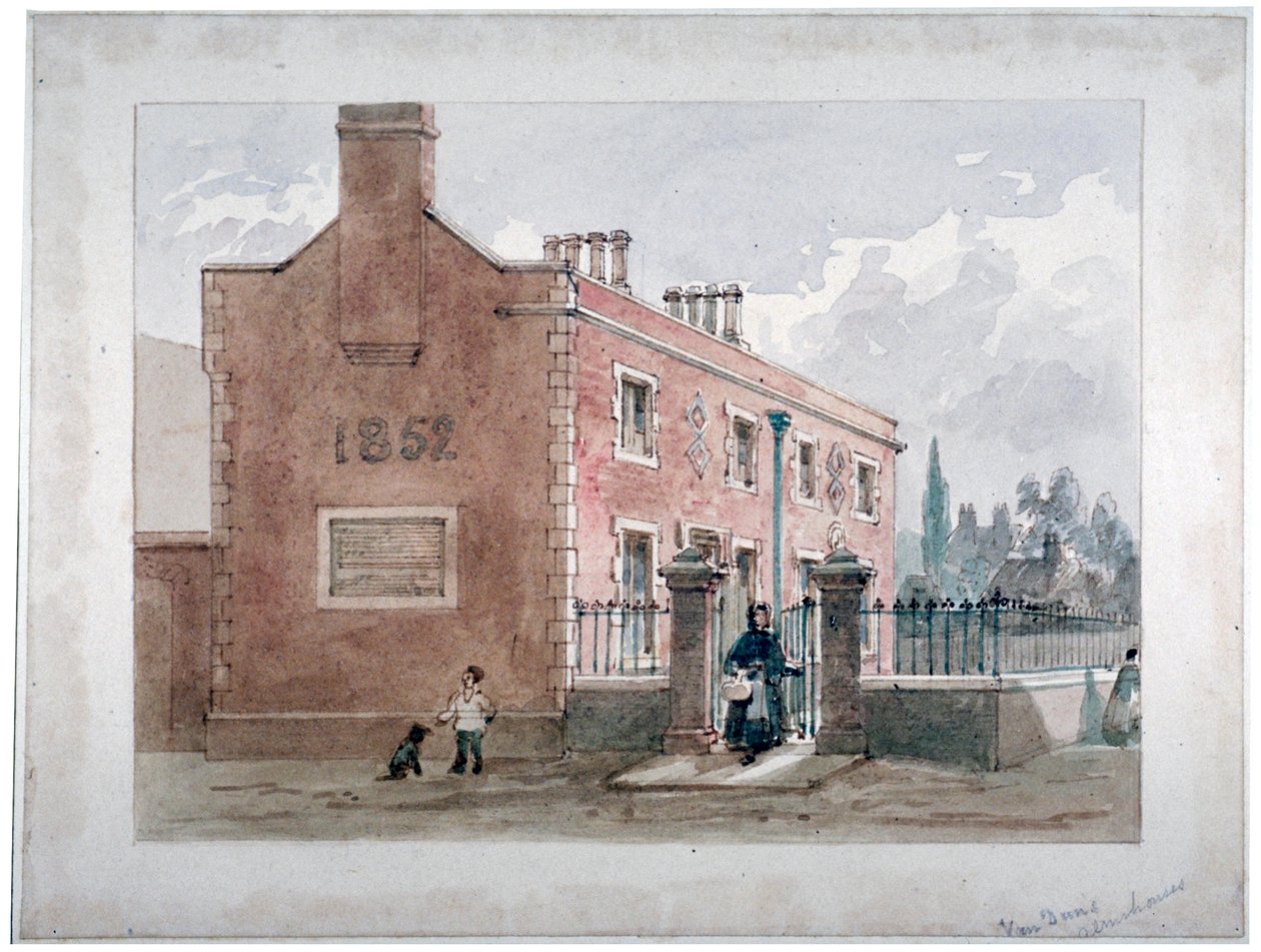 Van Dun Almshouses, Caxton Street, London, 1852 av James Findlay