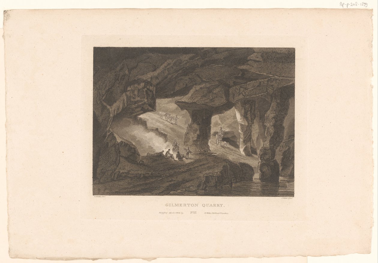 Utsikt över Gilmerton Quarry, nära Edinburgh Gilmerton Quarry (titel på objekt) av James Fittler