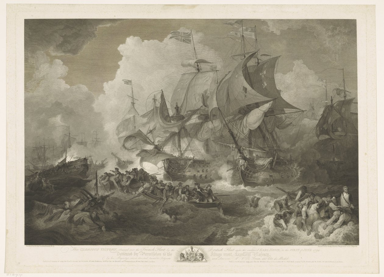 Den engelska flottans seger över den franska flottan, 1794 av James Fittler