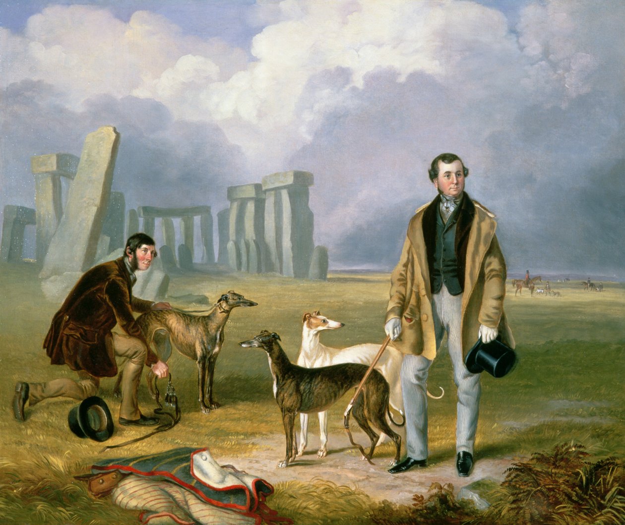 Charles Randell med vinthundar, 1849 av James Flewitt Mullock
