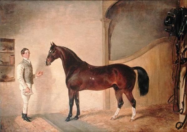 Brudgum med Hunter på Tredegar Estate, Monmouthshire av James Flewitt Mullock