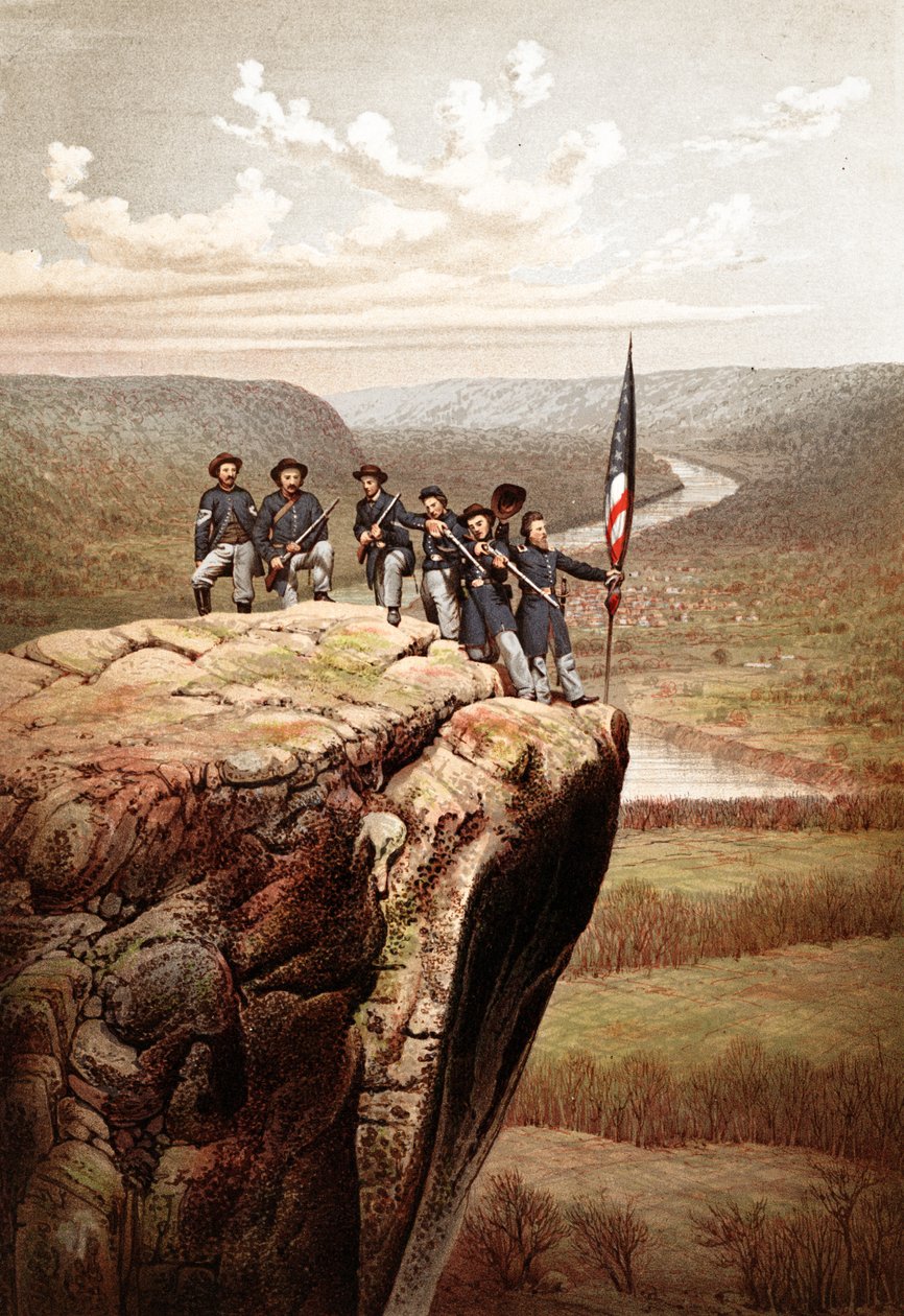Union Soldiers on Lookout Mountain, Tennessee, pub. 1863 av James Fuller Queen