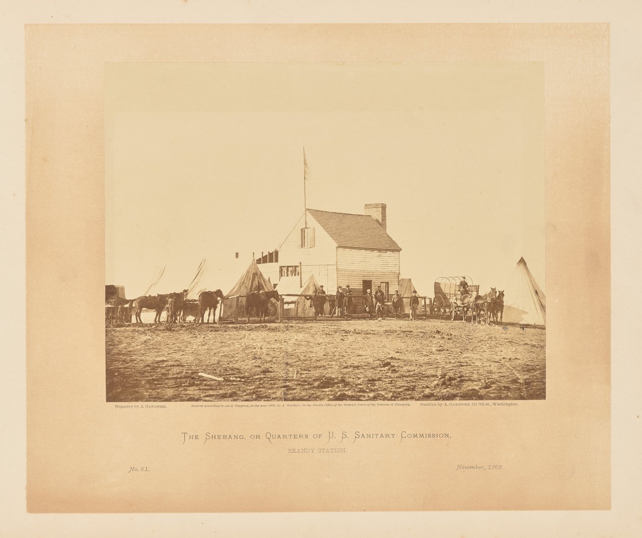 The Shebang, eller bostäder för U.S. Sanitary Commission, Brandy Station av James Gardner