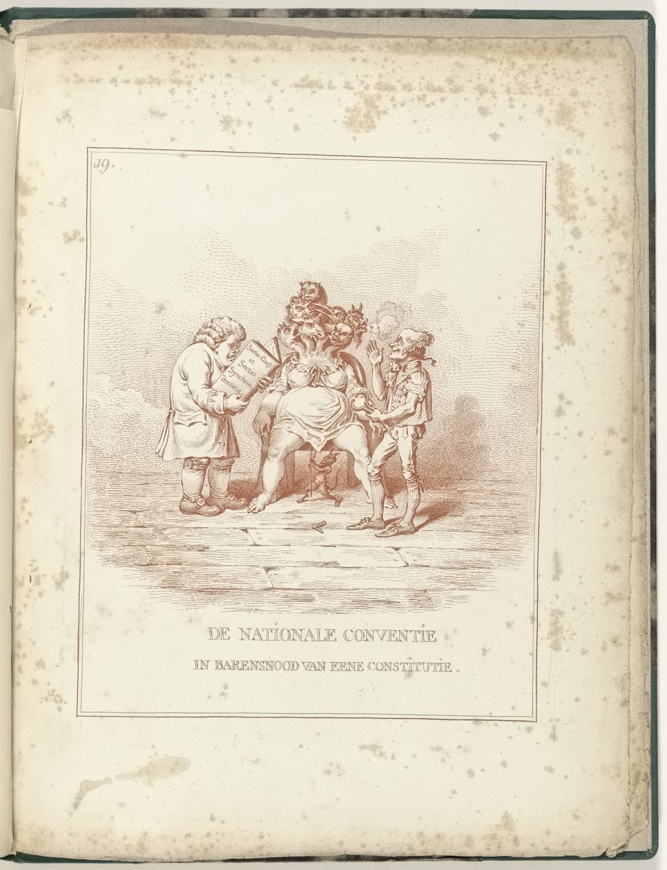 Nationalkonventets arbete, 1795 National Convention in Labor of a Constitution (titel på objekt) Hollandia Regenerata (serietitel) av James Gillray (possibly)