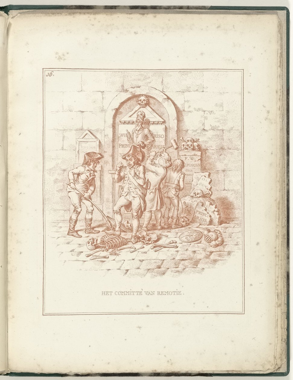 Remotionskommittén, 1795 The Committé de Remotie (titel på objekt) Hollandia Regenerata (serietitel) av James Gillray (possibly)