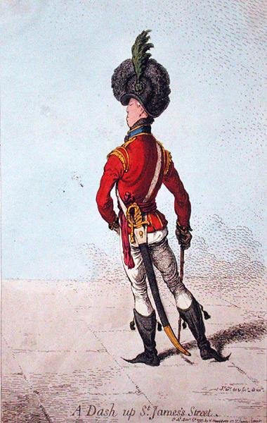 A Dash up St. James Street, publicerad av Hannah Humphrey 1797 (handfärgad etsning) av James Gillray