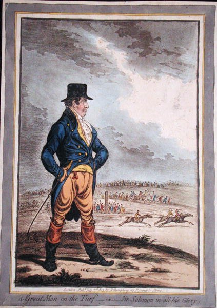 En stor man på gräsmattan, eller Sir Solomon i all sin härlighet! publicerad av Hannah Humphrey 1803 (handfärgad etsning) av James Gillray