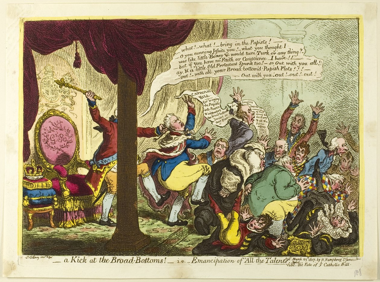 En spark på de breda bottnarna av James Gillray