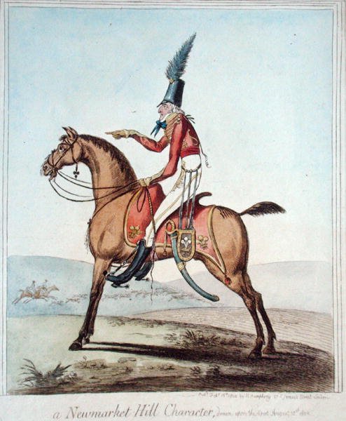 A Newmarket Hill Character, tecknad på plats, 18 augusti 1802, publicerad av Hannah Humphrey 1804 (handfärgad etsning) av James Gillray