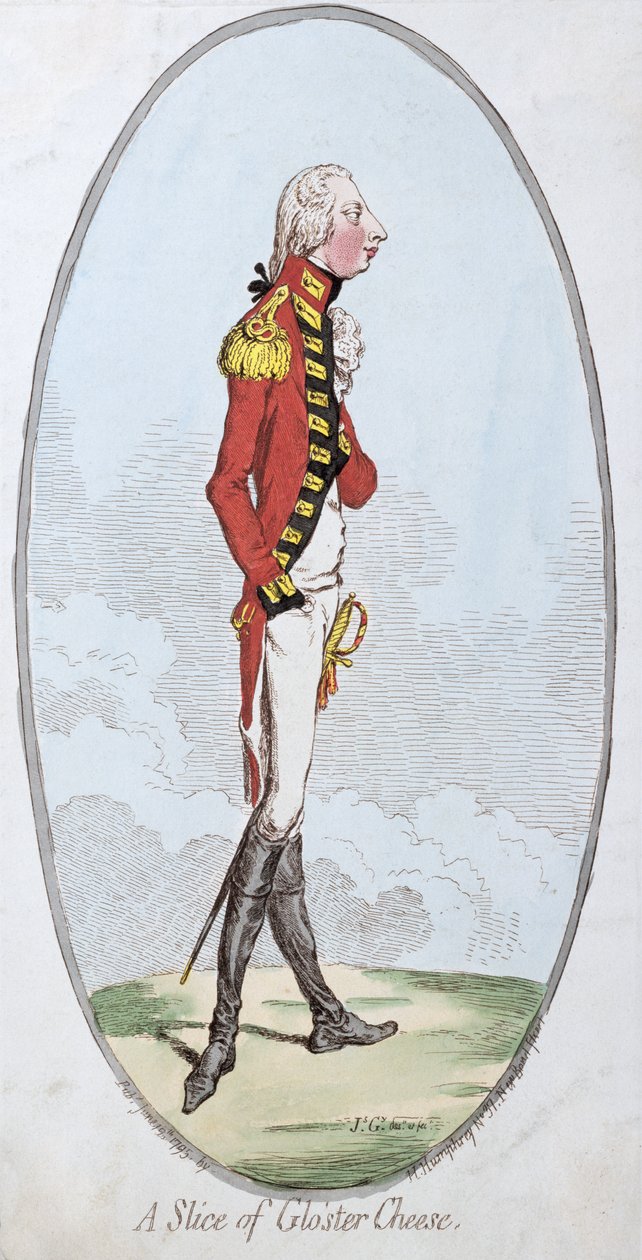 A Slice of Gloster Cheese, publicerad av Hannah Humphrey 1795 (handfärgad etsning) av James Gillray