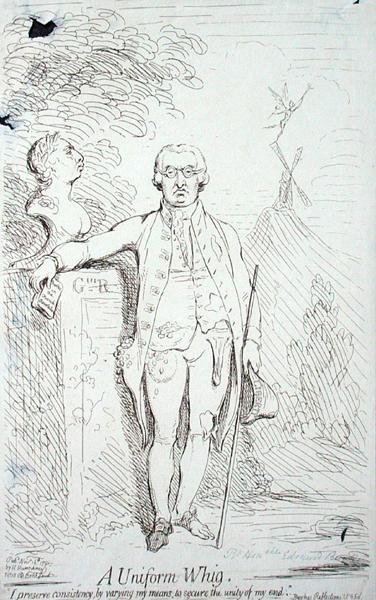 A Uniform Whig, publicerad av Hannah Humphrey 1791 (etsning) av James Gillray