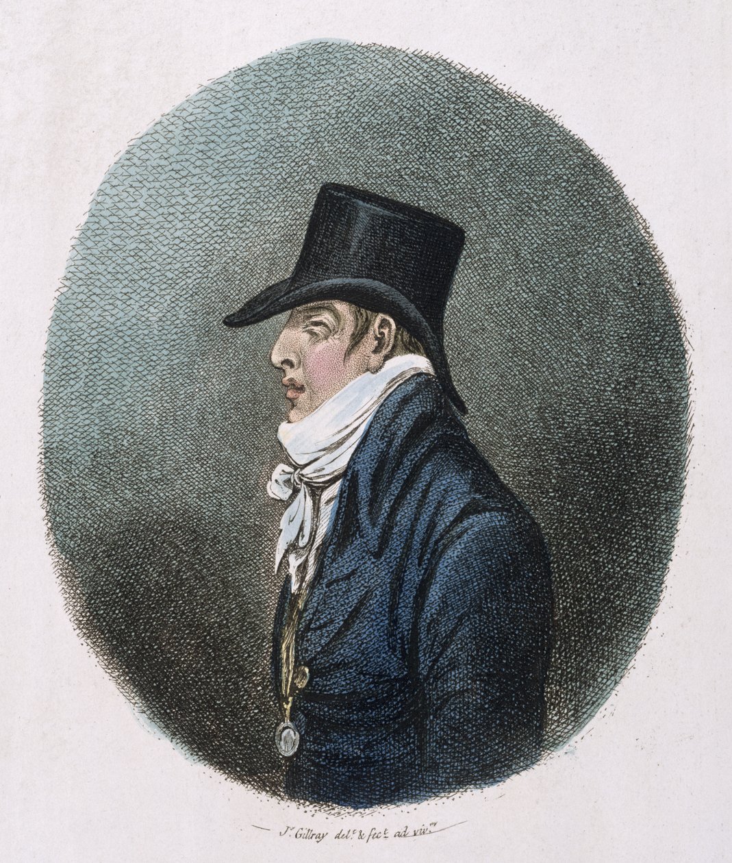 Ett porträtt, publicerat av Hannah Humphrey 1799 (handfärgad etsning) av James Gillray