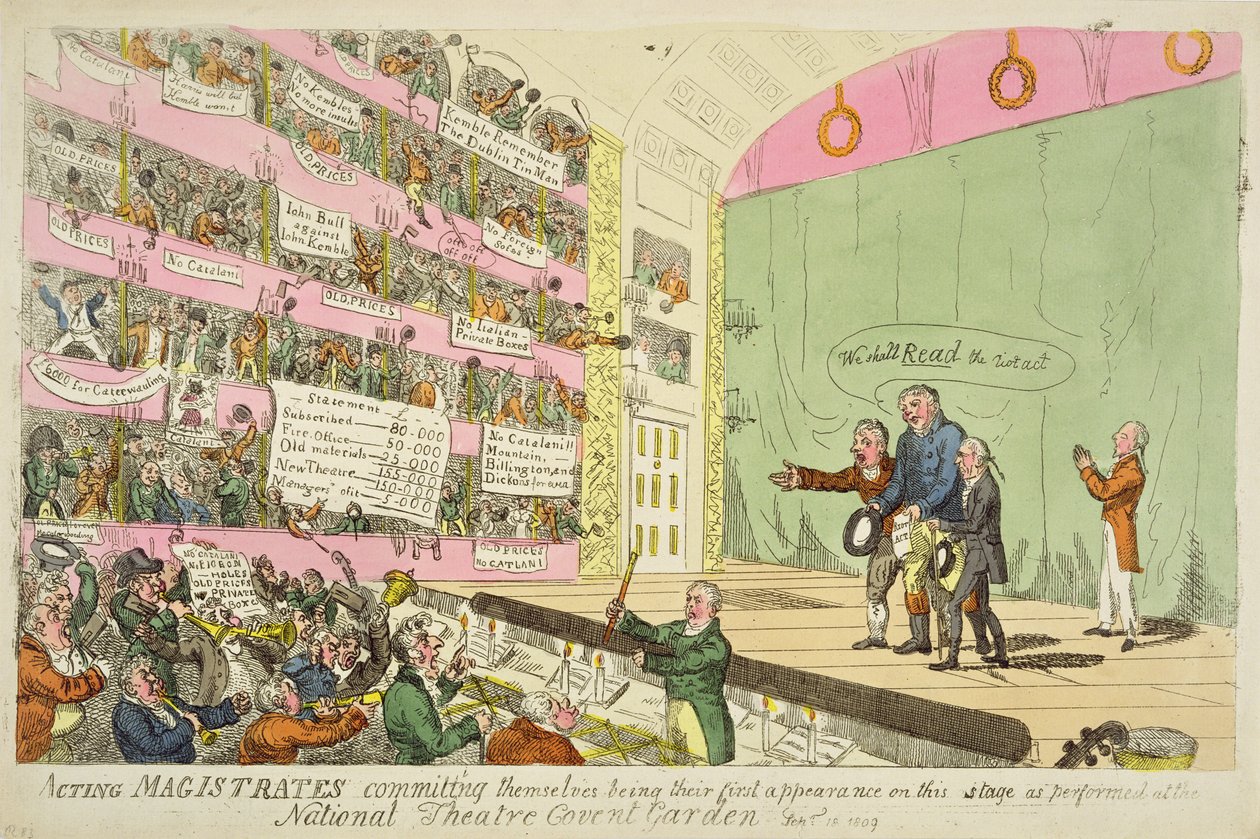 Tillförordnade domare som förpliktar sig, är deras första framträdande som uppträdde på National Theatre Covent Garden av James Gillray