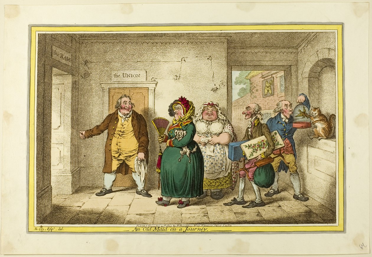 En gammal hembiträde på resa av James Gillray