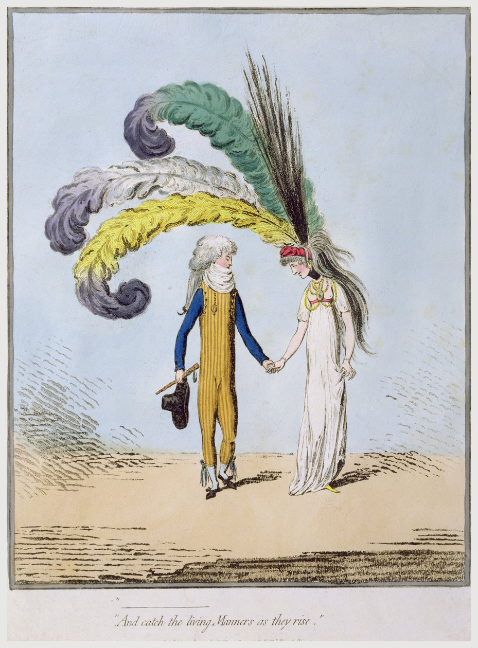"And catch the living Manners as they rise", utgiven av Hannah Humphrey (handkolorerad etsning) av James Gillray