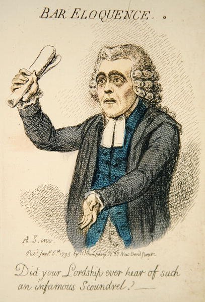Bar Eloquence, publicerad av Hannah Humphrey 1795 (handfärgad gravyr) (detalj 191281) av James Gillray