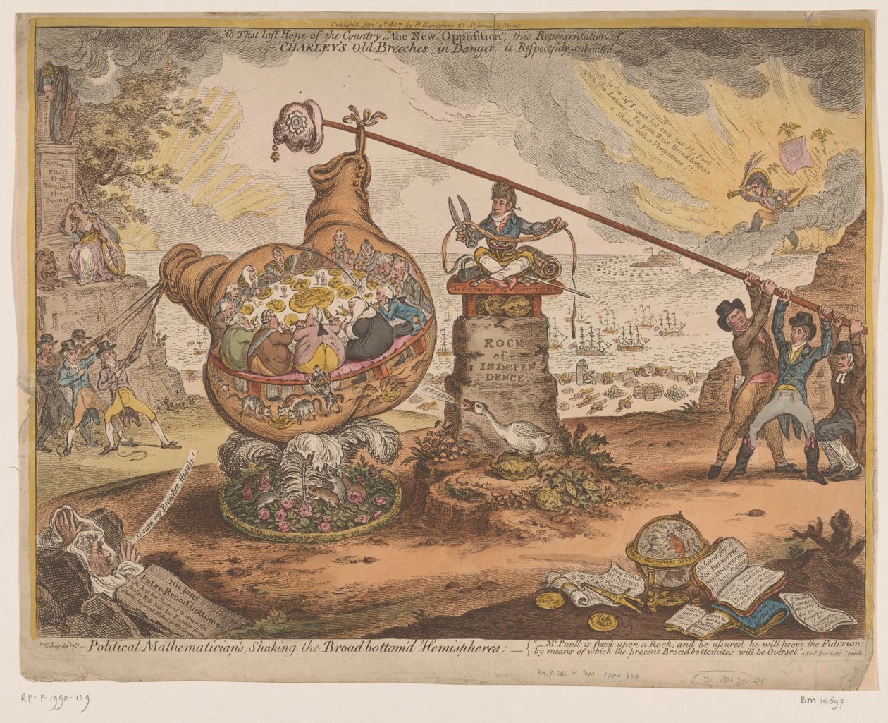 brittiskt politiskt spotprent, 1807 Political Mathematicians, Shaking the Broad Bottom