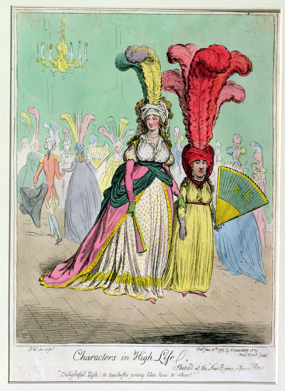 Characters in High Life, publicerad av Hannah Humphrey 1795 (handfärgad etsning) av James Gillray