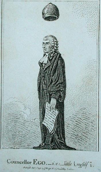 Rådgivare Vem - i.s. little i myself i, publicerad av J. Wright 1798 (etsning) av James Gillray