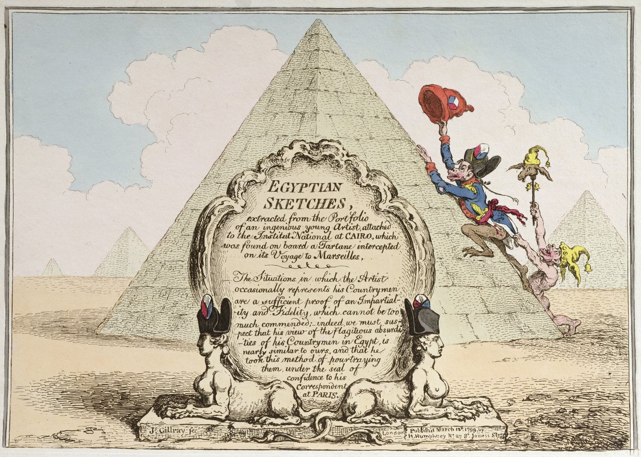Egyptian Sketches, publicerad av Hannah Humphrey 1799 (handfärgad etsning) av James Gillray