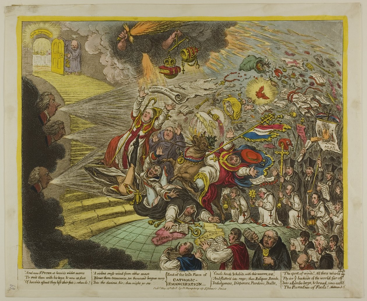 Slutet på den irländska farsen om katolsk frigörelse av James Gillray