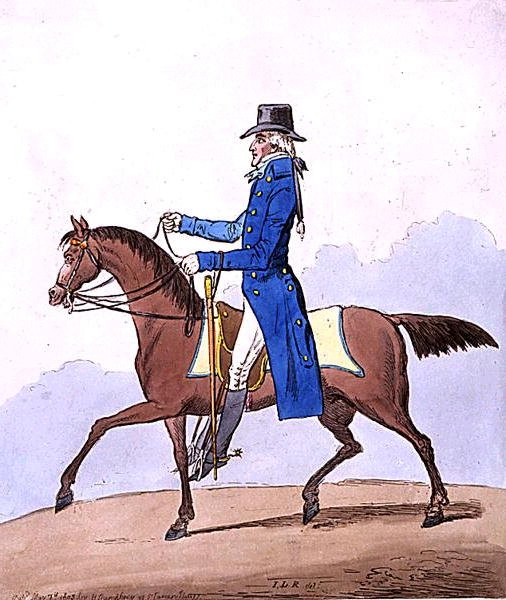 Equestrian Elegance, eller A Noble Scot, metamorfoserad, publicerad av Hannah Humphrey 1803 (handfärgad etsning) av James Gillray