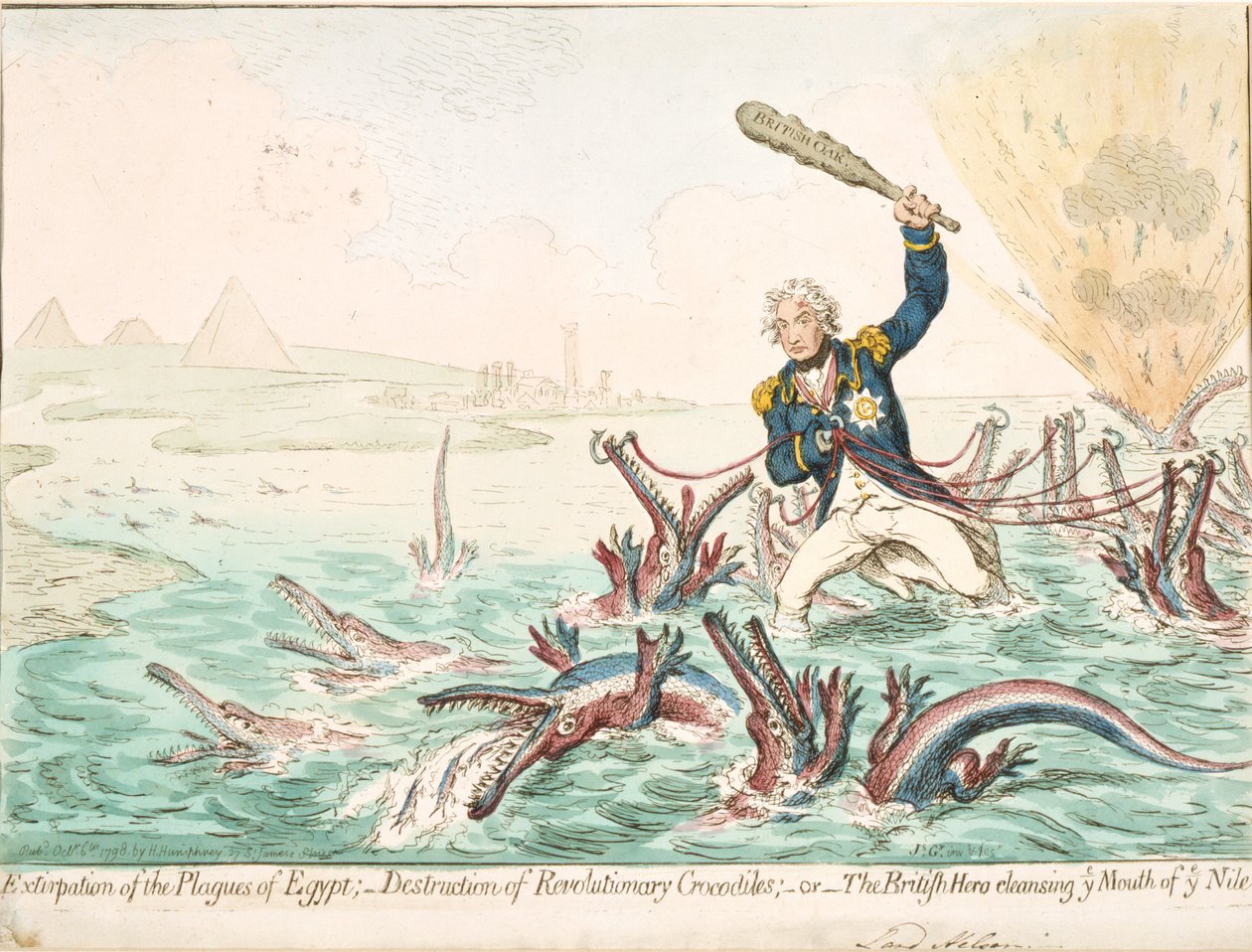 Utrotning av Egyptens plågor, 1798 av James Gillray