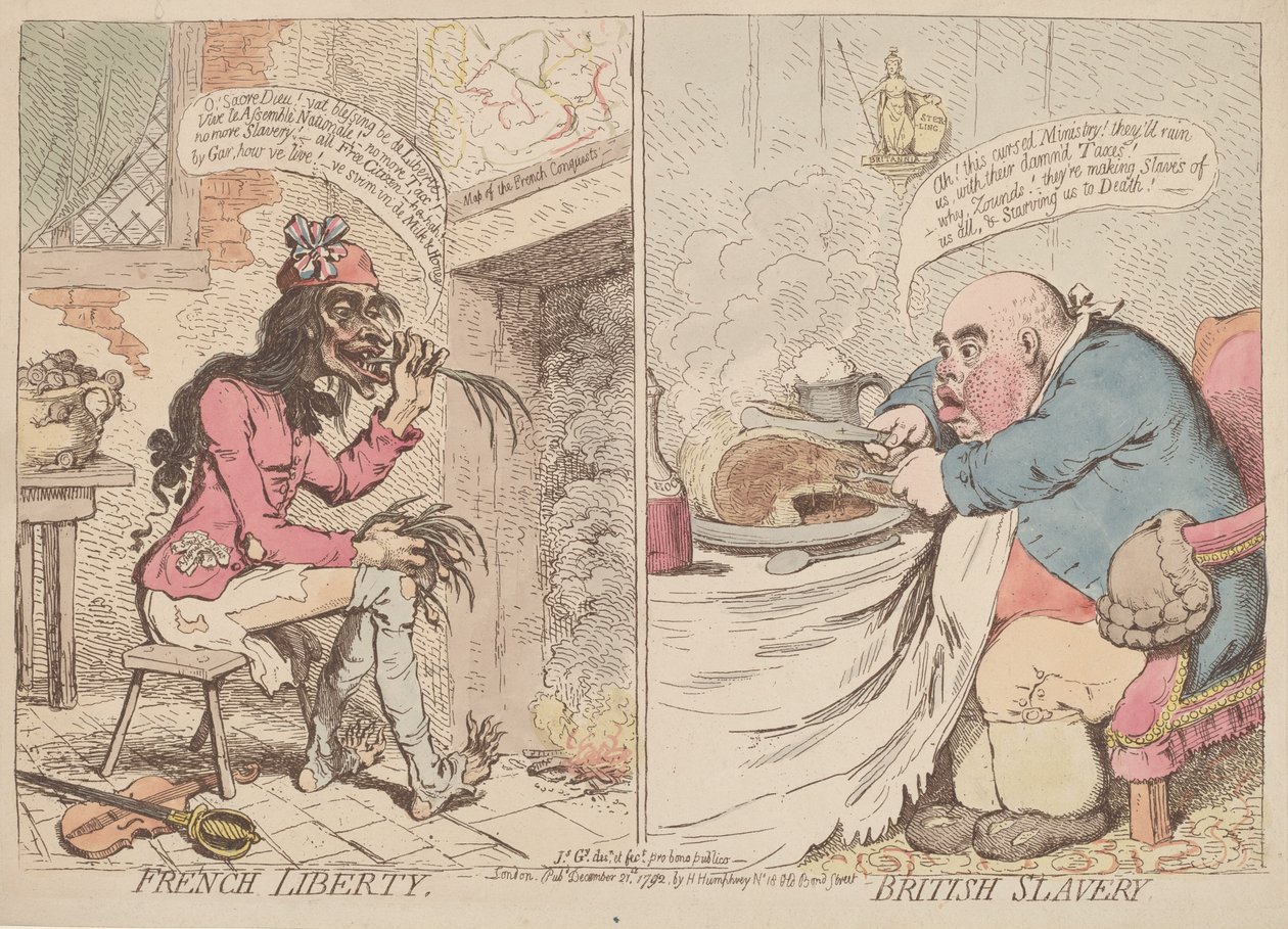 Fransk frihet och brittiskt slaveri av James Gillray