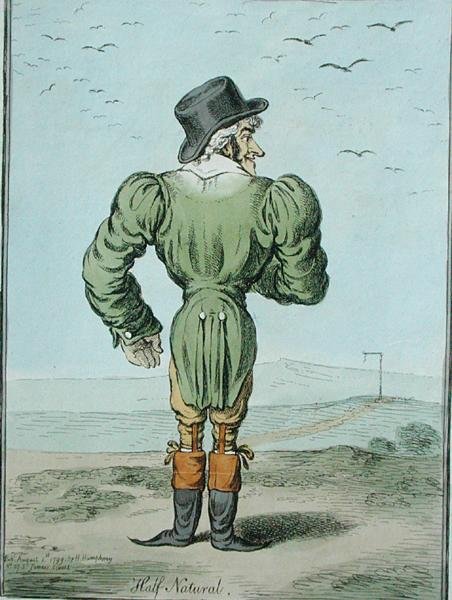 Half-Normal, publicerad av Hannah Humphrey 1799 (handfärgad etsning) av James Gillray