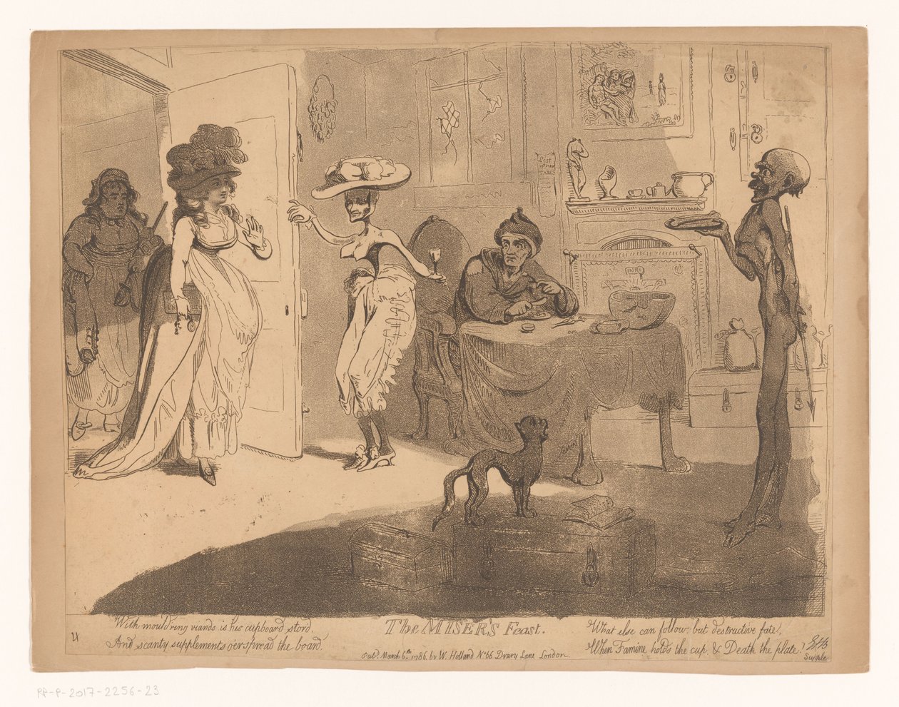 Snålens högtid Snålens fest (titel på föremål) av James Gillray