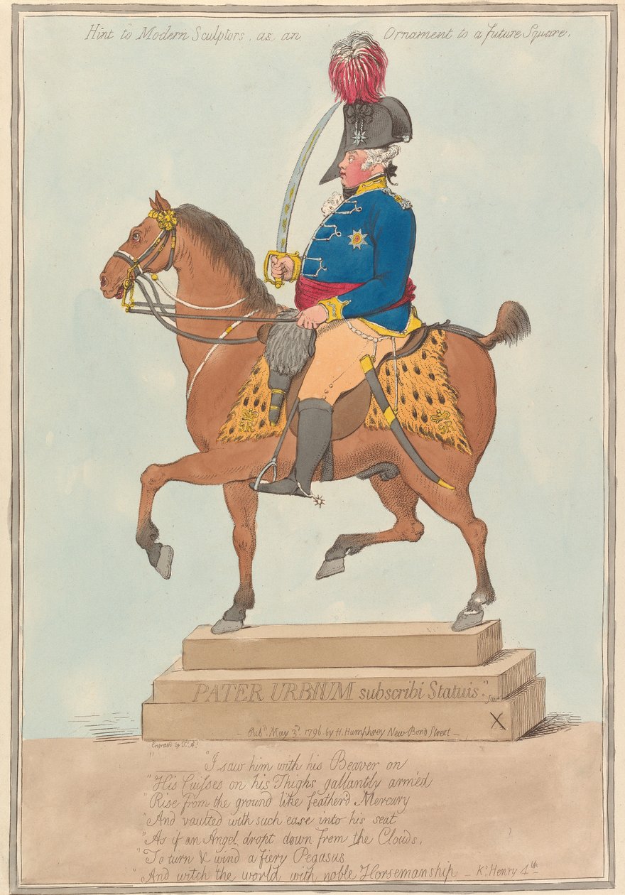 Förebild för moderna skulptörer, som prydnad för ett framtida torg av James Gillray