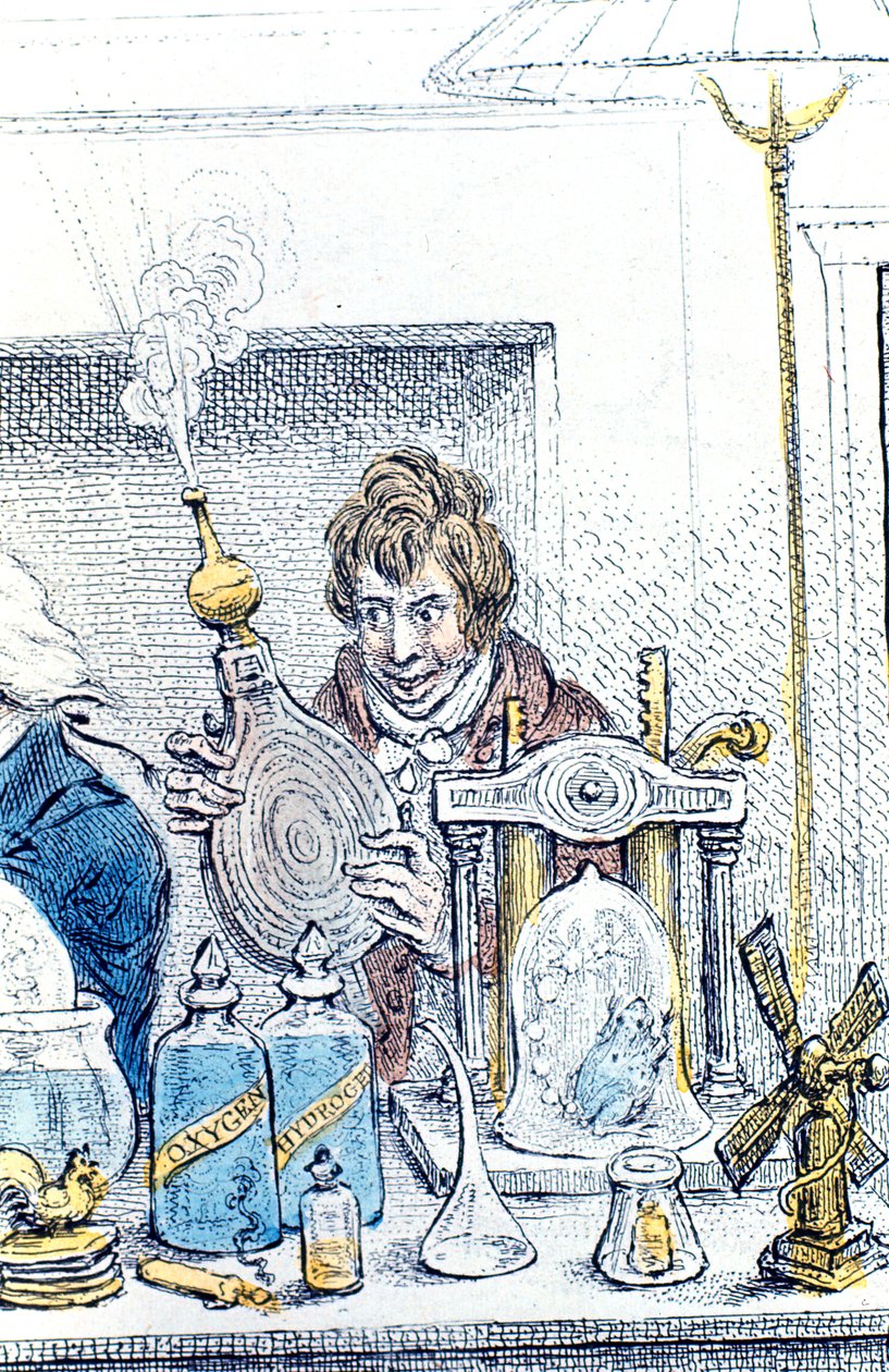 Humphry Davy, brittisk kemist och uppfinnare, 1802 av James Gillray