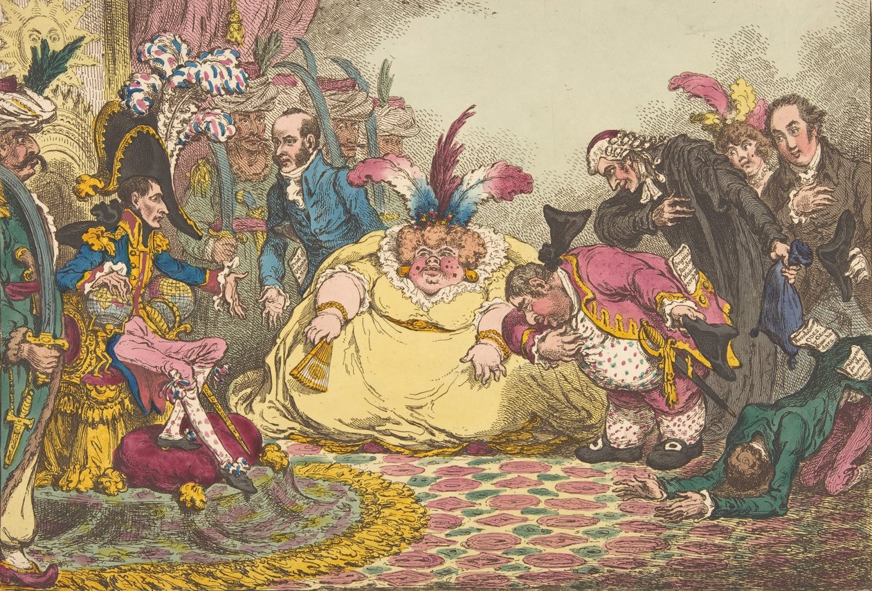 Introduktion av Citizen Volpone & His Suite, i Paris.-Vide, The Moniteur, & ..., 15 november 1802. av James Gillray