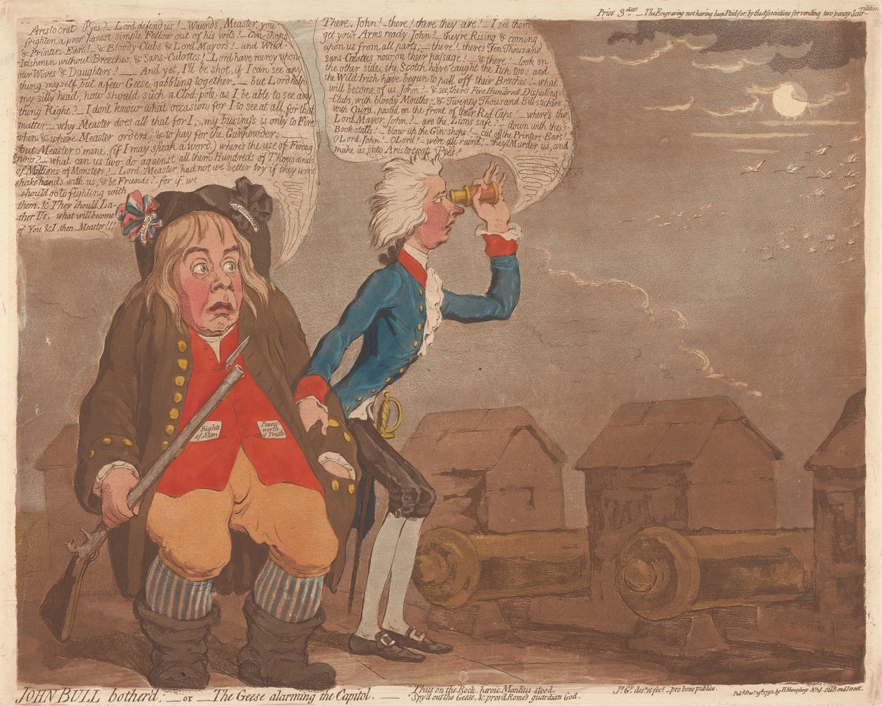 John Bull gestört; - oder - Die Gänse alarmieren das Kapitol av James Gillray