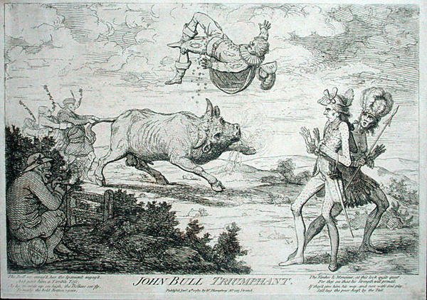 John Bull Triumphant, publicerad av William Humphrey 1780 (etsning) av James Gillray